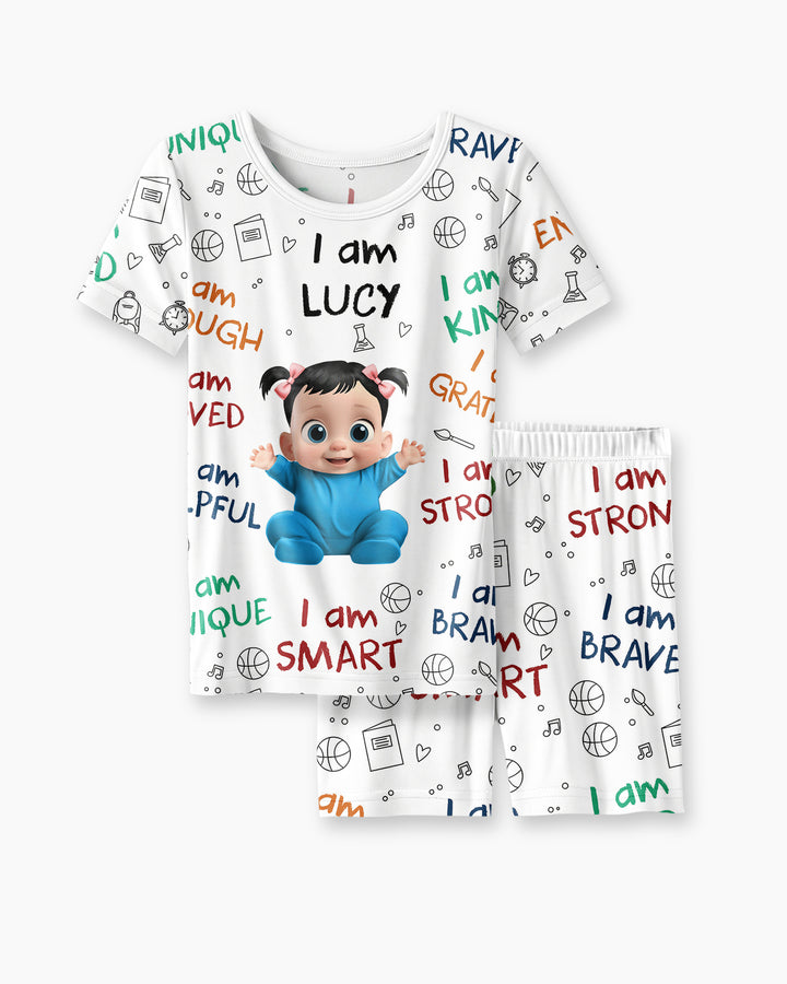 Growing With Confidence Bamboo Two Piece Short Sleeve Shorts Pajama Set