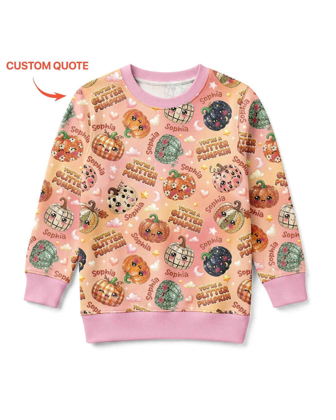 Custom Name You're A Glitter Pumpkin Bamboo Crewneck Sweatshirt