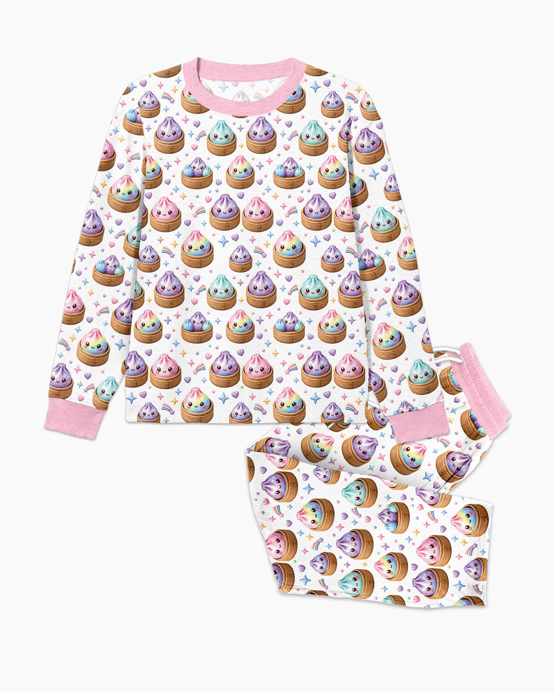 Cute Glitter Dumpling Bamboo Men's Pajama Set