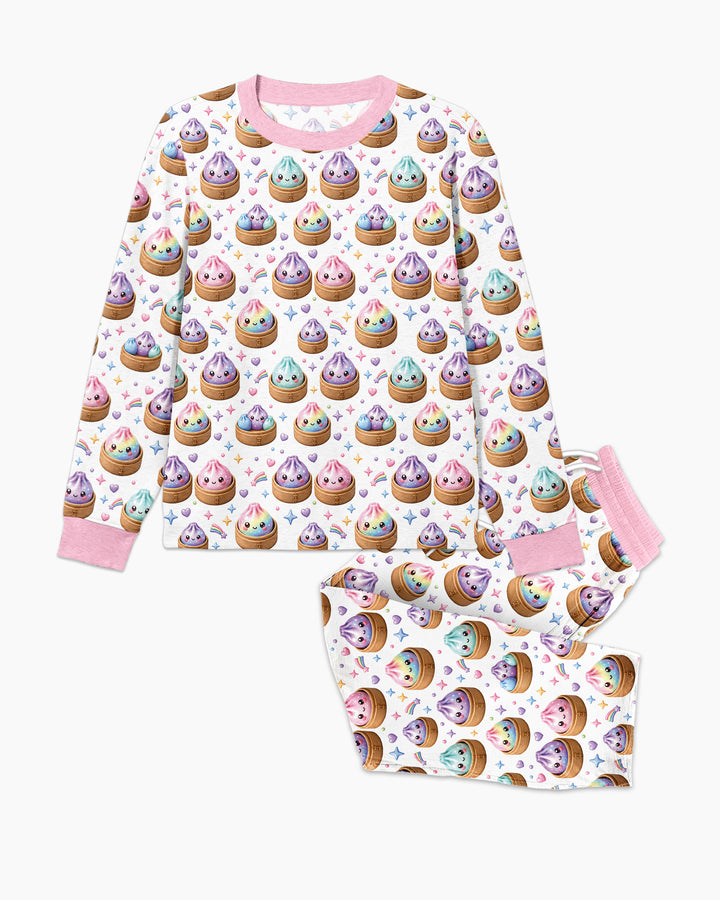 Cute Glitter Dumpling Bamboo Men's Pajama Set