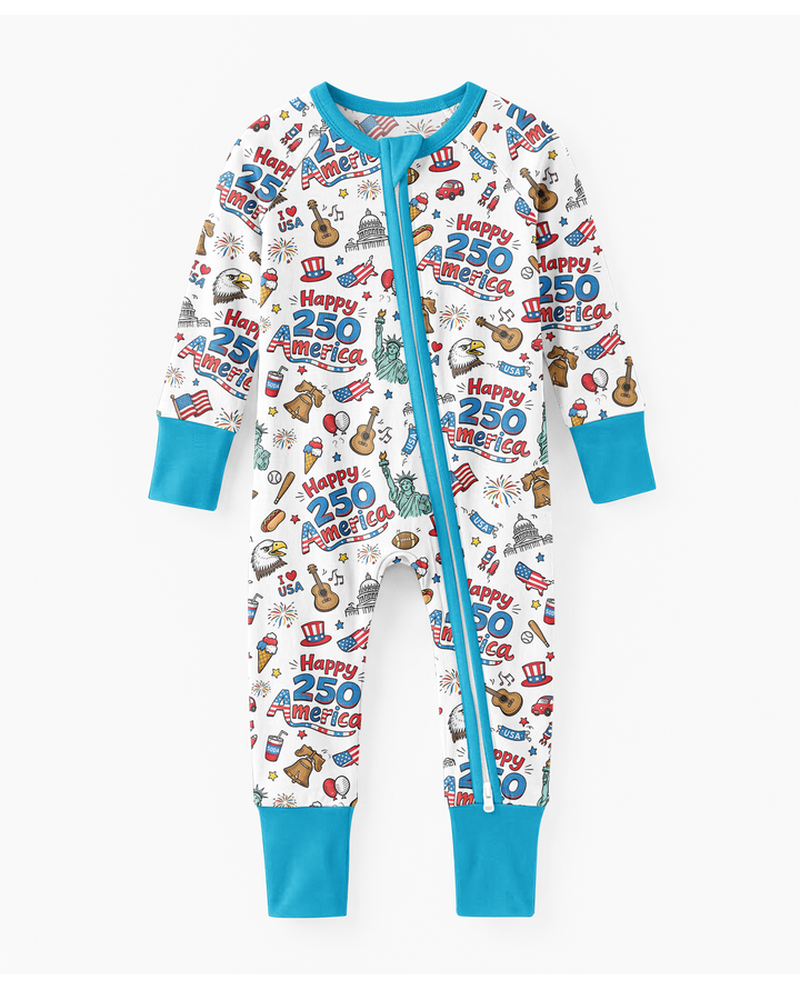 Happy 250 America I love USA Bamboo Convertible Zippy