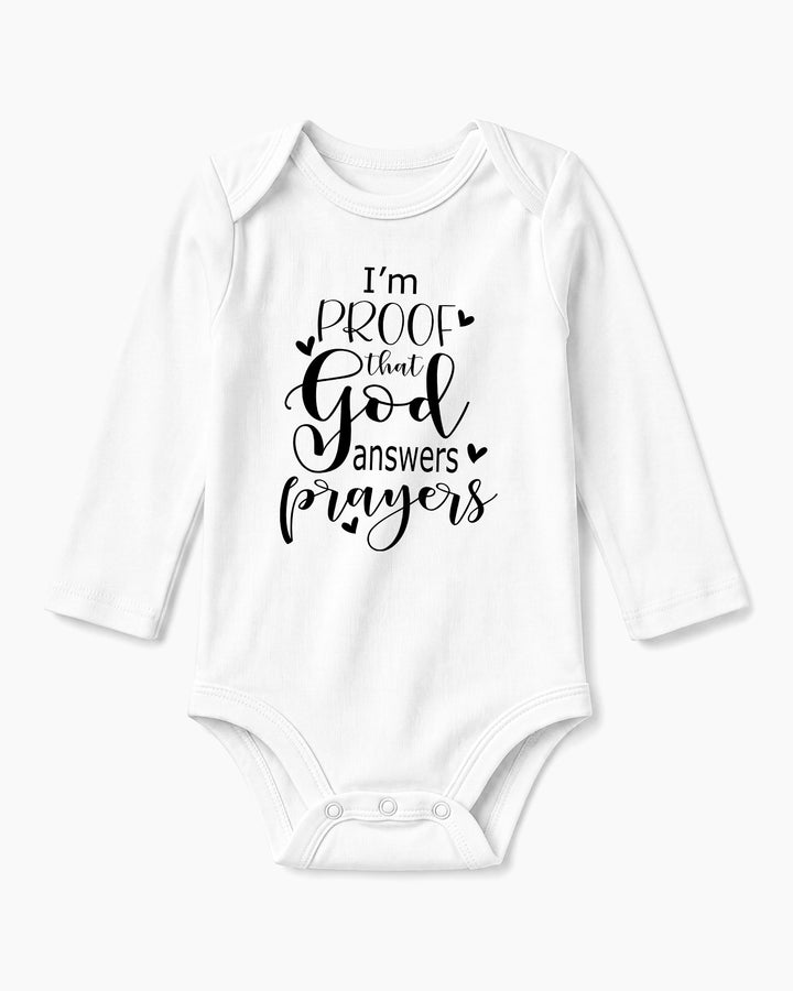 I'm Proof That God Answers Prayers Christian IVF Miracle Baby Bamboo Bodysuit