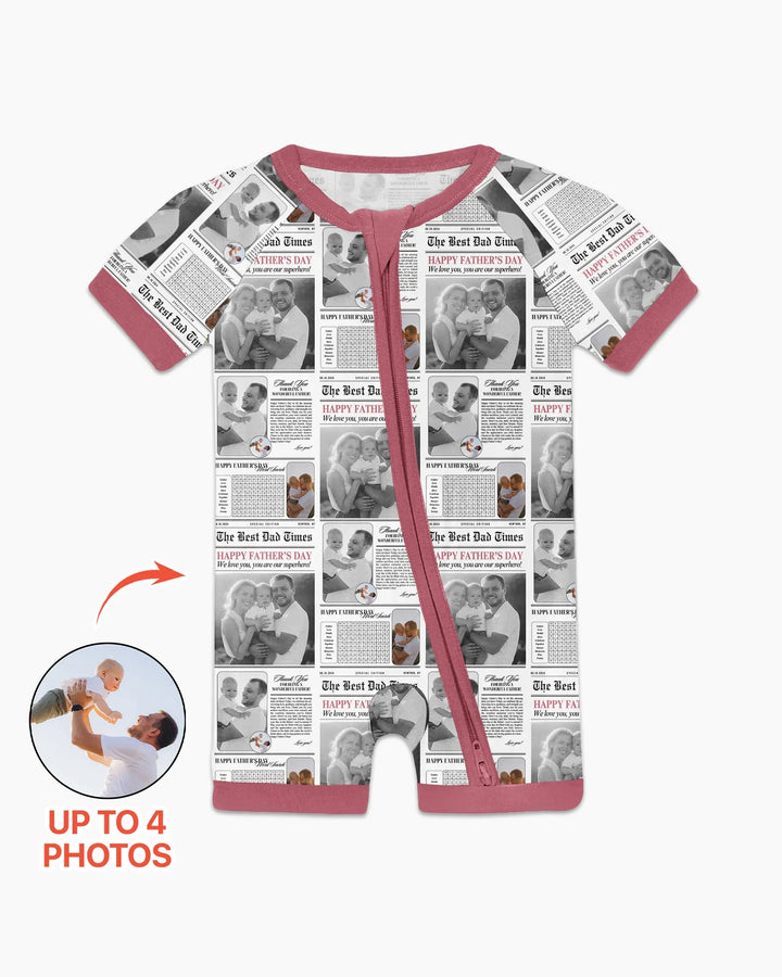 Custom Photo The Best Dad Times Bamboo Shorty Zippy