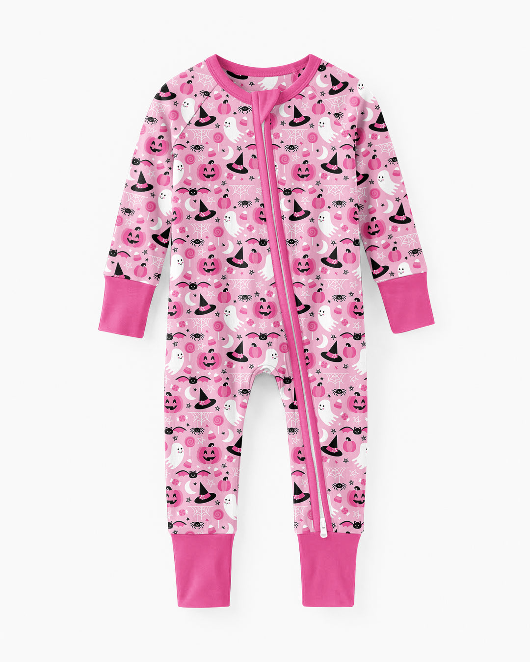 Cute Pink Halloween Ghost Pumpkin Witch Bamboo Convertible Zippy
