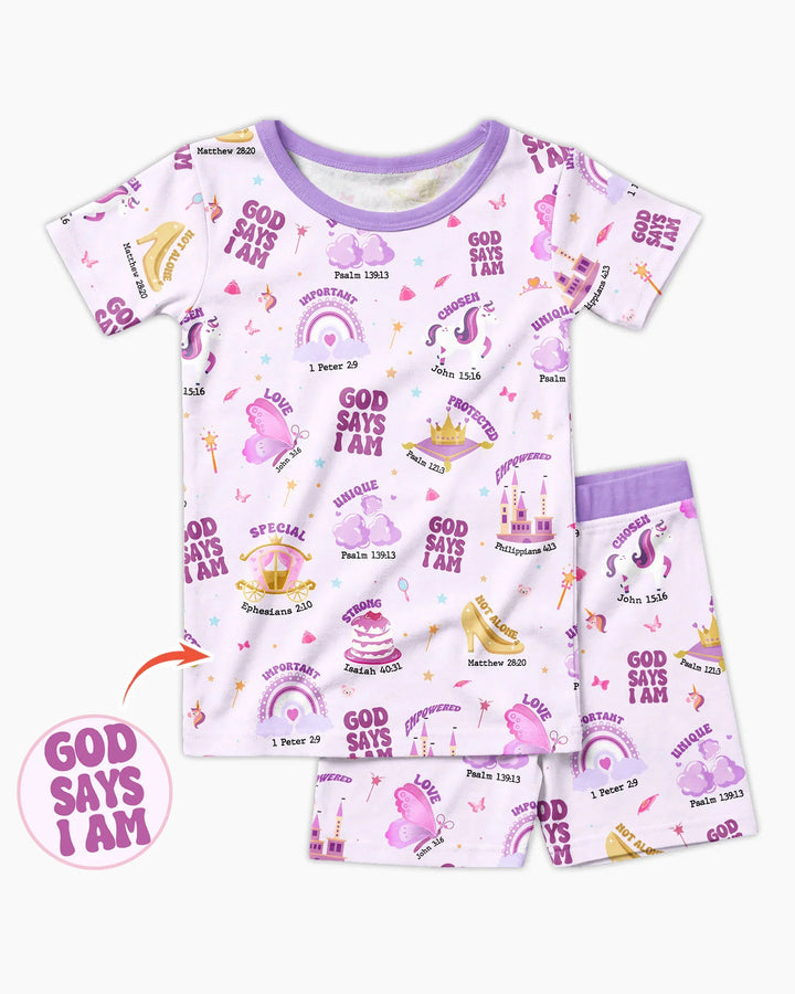Zweiteiliges Pyjama-Set mit kurzen Ärmeln und Shorts im Sommer-Design