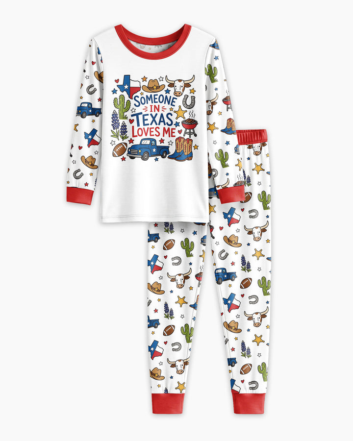 Someone in Texas Loves Me Bamboo Two Piece Long Sleeve Pajama Set