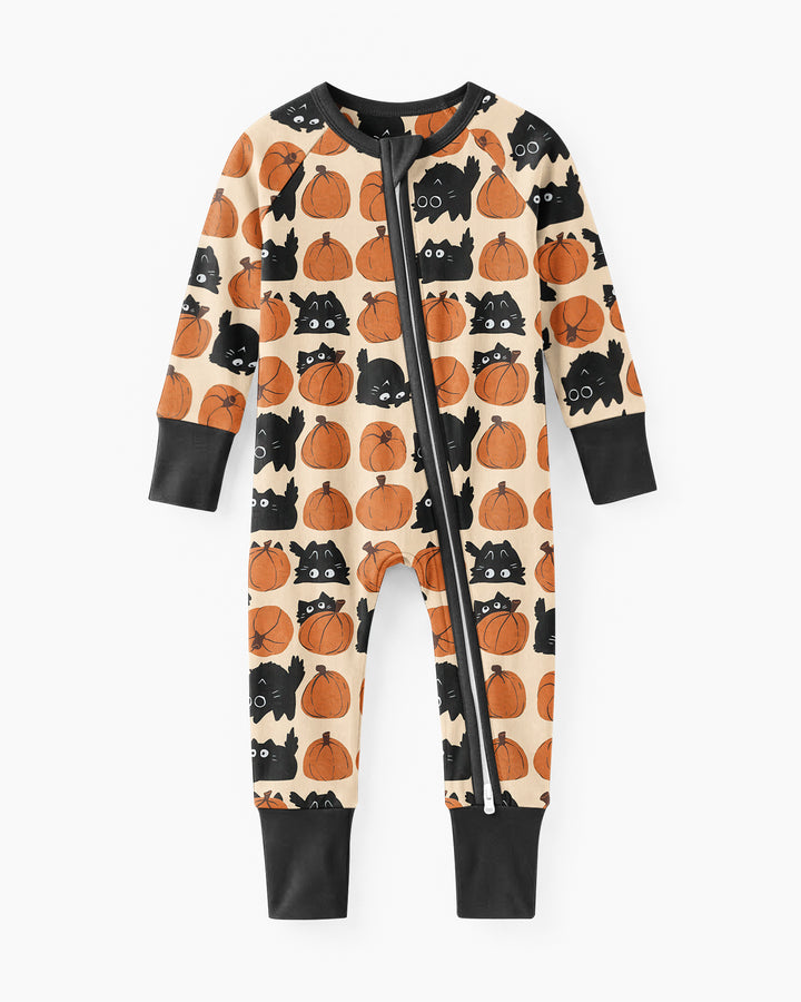 Black Cat Pumpkins Bamboo Convertible Zippy