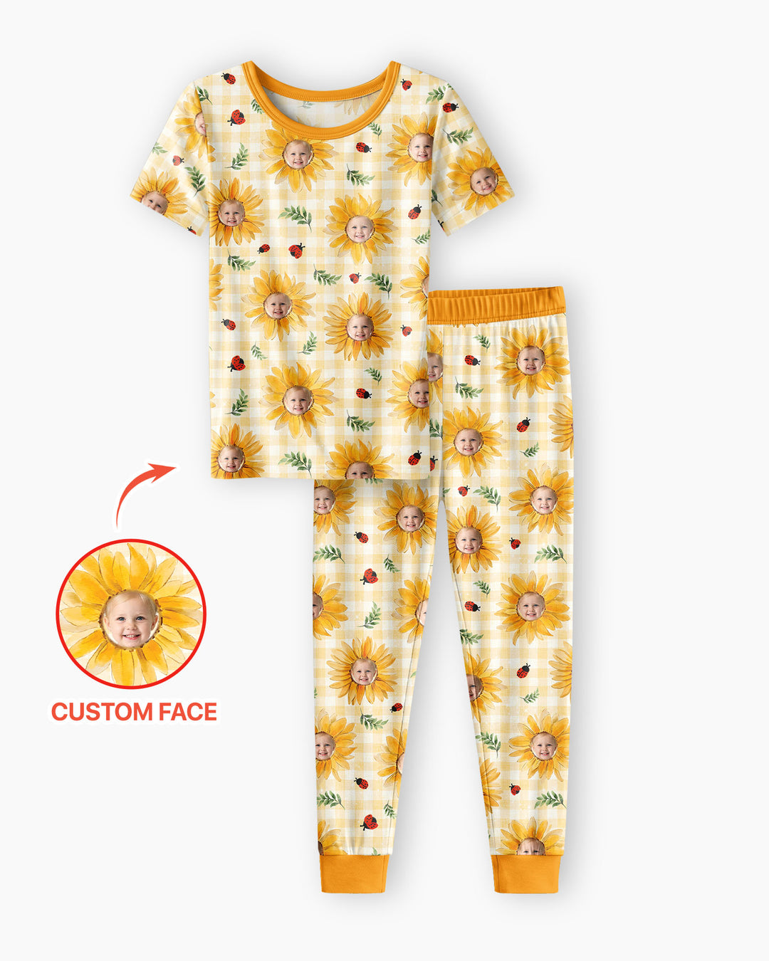 Conjunto de pijama de dos piezas de bambú de manga corta, plantilla personalizada