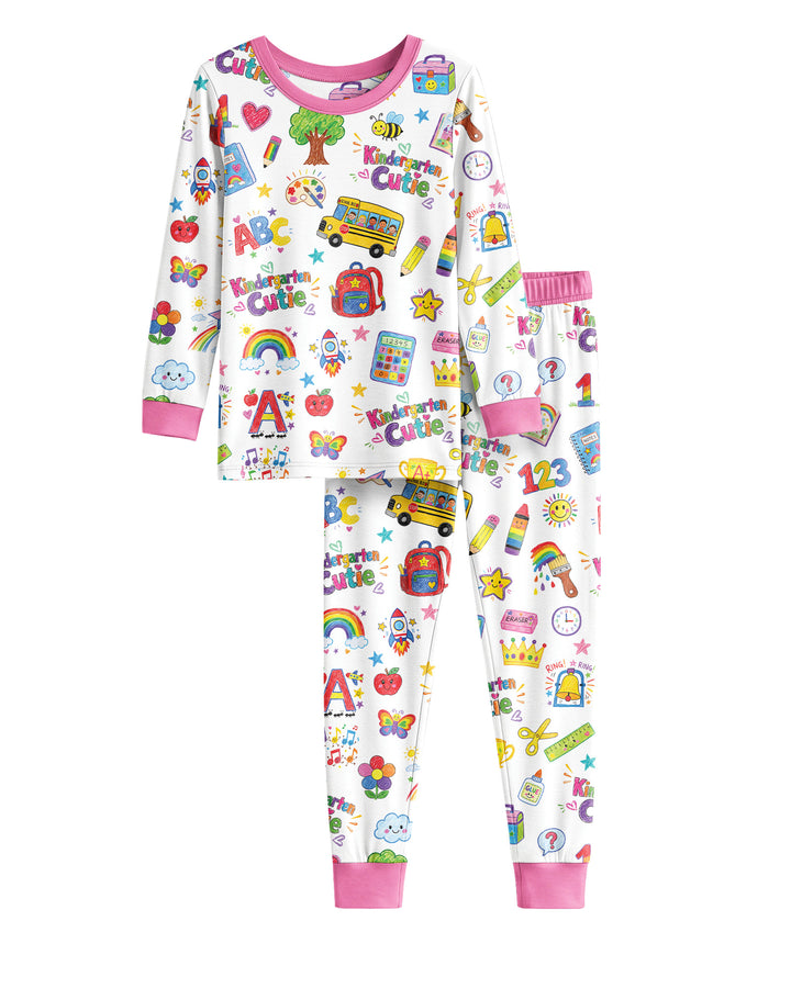 Kindergarten Cutie Bamboo Two Piece Long Sleeve Pajama Set