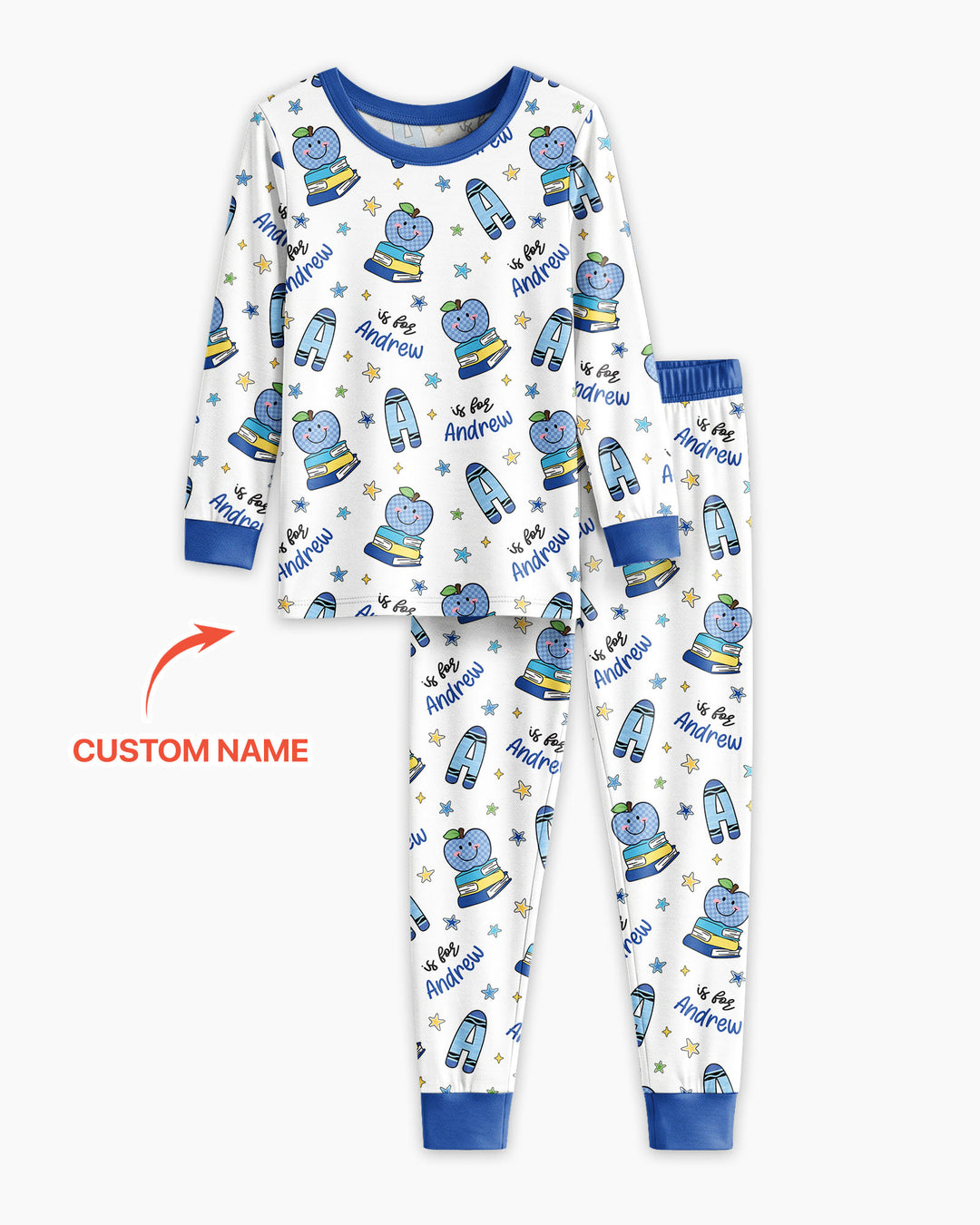 Conjunto de pijama de dos piezas de bambú con mangas largas, plantilla PERSONALIZADA