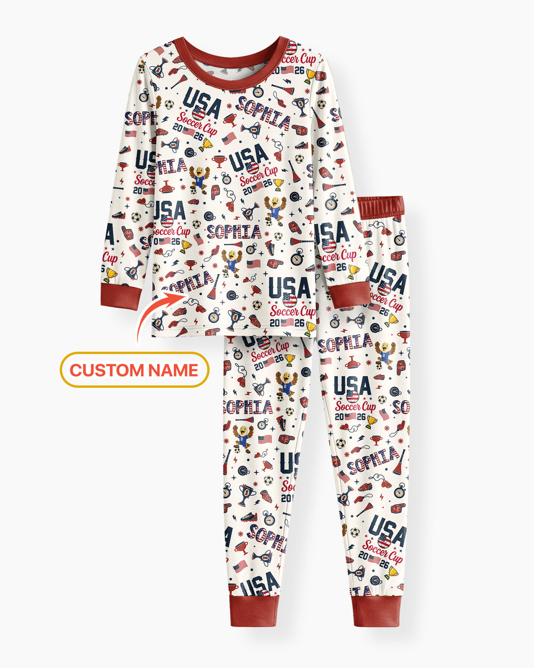 Conjunto de pijama de dos piezas de bambú con mangas largas, plantilla PERSONALIZADA