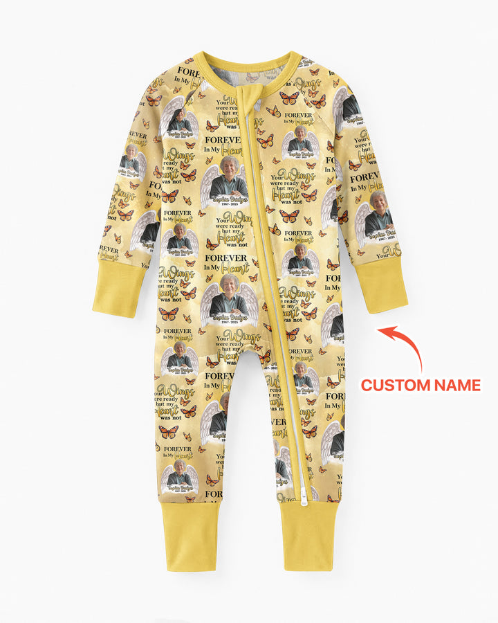 Custom Photo Forever In My Heart Family Matching Bamboo Convertible Zippy