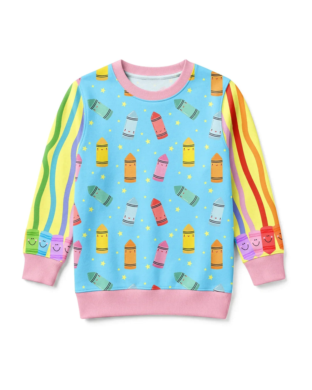 Happy Crayon Friends Bamboo Crewneck Sweatshirt