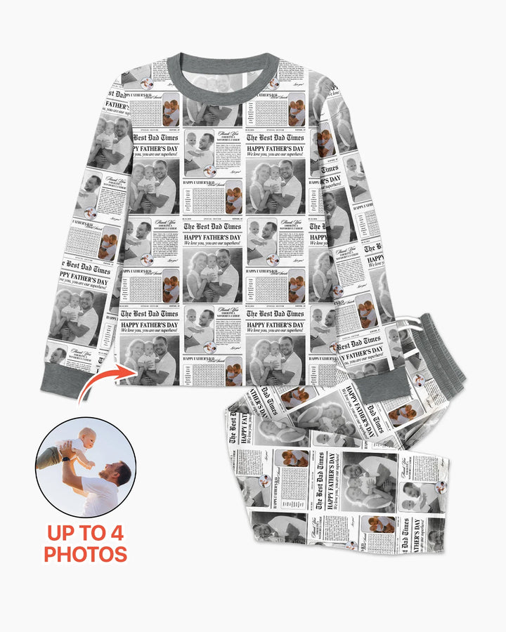 Custom Photo The Best Dad Times Bamboo Men's Pajama Set