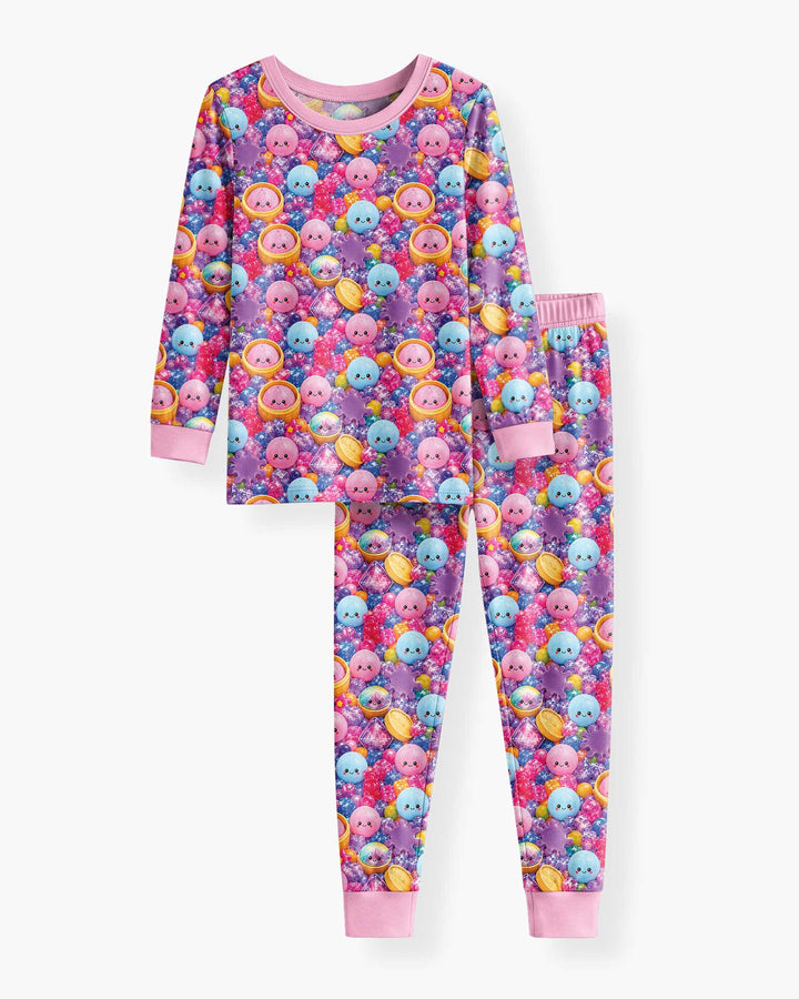 Conjunto de pijama de dos piezas de bambú con mangas largas, plantilla PERSONALIZADA
