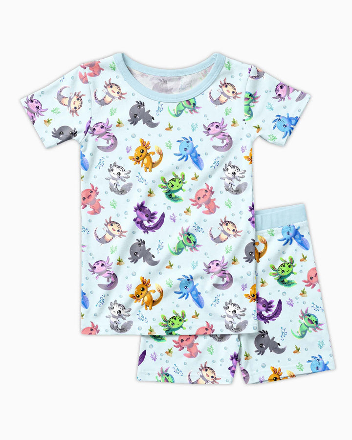 Conjunto de Pijama de Dos Piezas de Bambú con Mangas Cortas y Pantalones Cortos