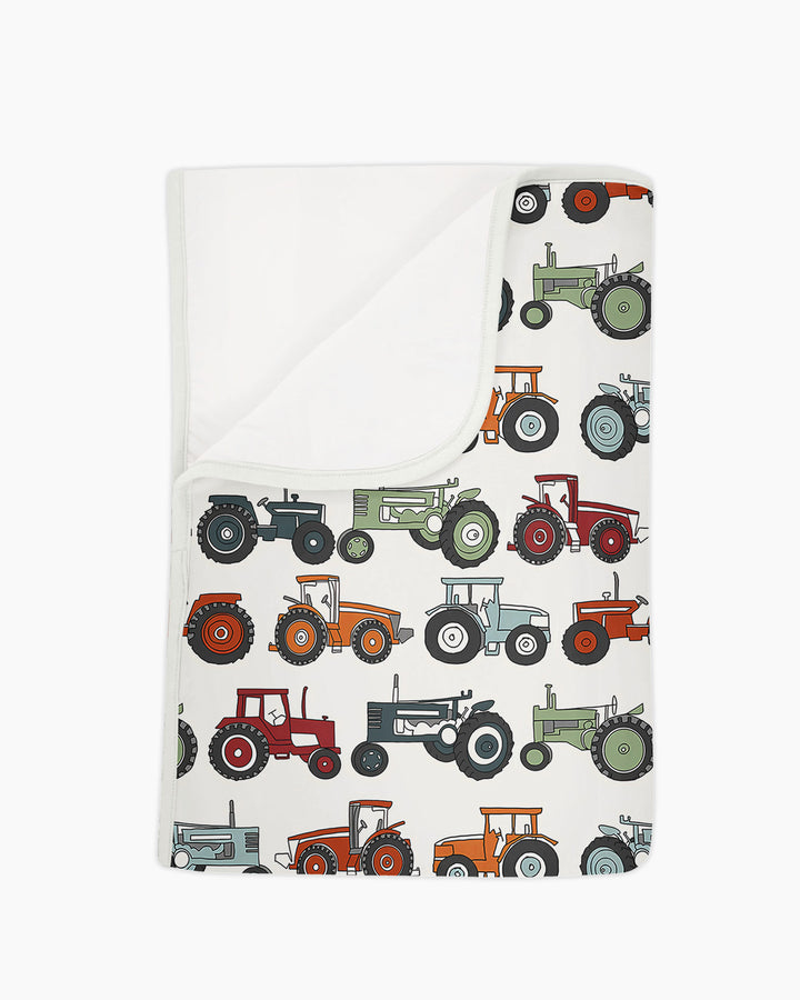 Tiny Tractors Bamboo Blanket