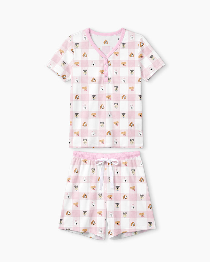 Plaid Pals Family Matching Bamboo Women Short Sleeve Short Pajama Set