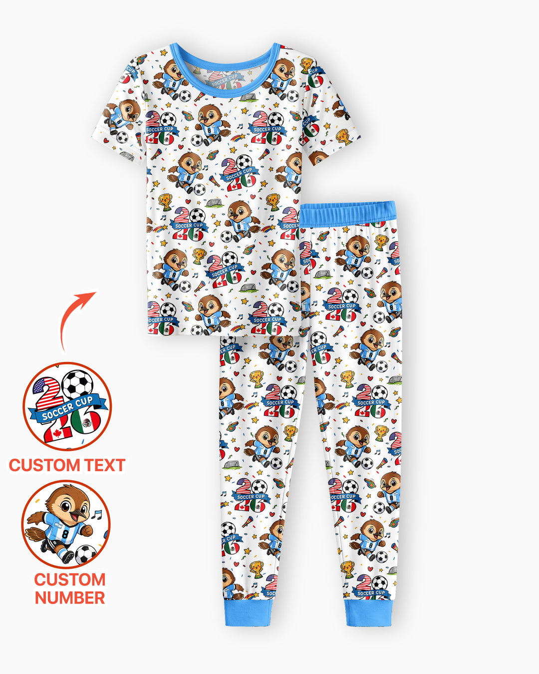 Conjunto de pijama de dos piezas de bambú de manga corta, plantilla personalizada