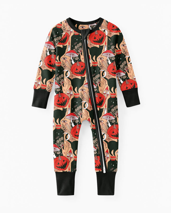 Black Cat And Pumpkin Halloween Bamboo Convertible Zippy