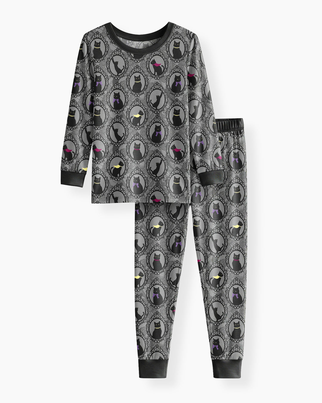 Midnight Cat Parade Bamboo Two Piece Long Sleeve Pajama Set