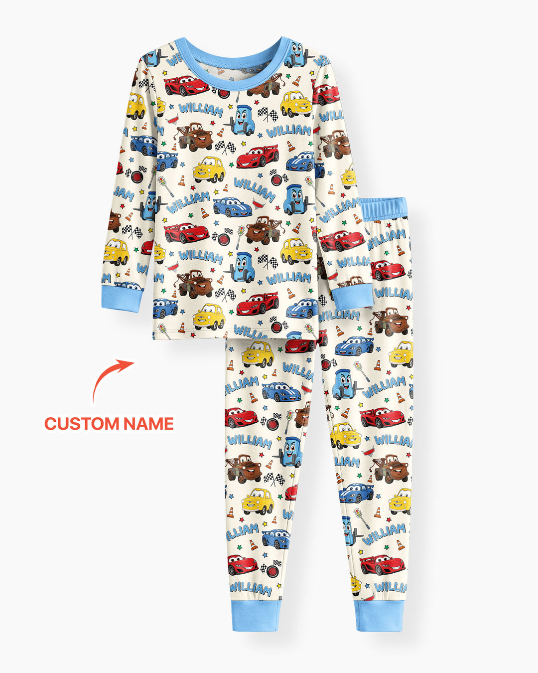 New Version Car Movie Bamboo Two Piece Long Sleeve Pajama Set
