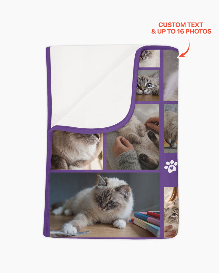 Custom Pet Photo Collage Bamboo Blanket