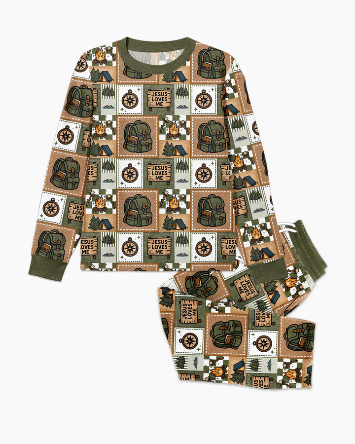 Camping Jesus Loves Me Bamboo Men's Pajama Set