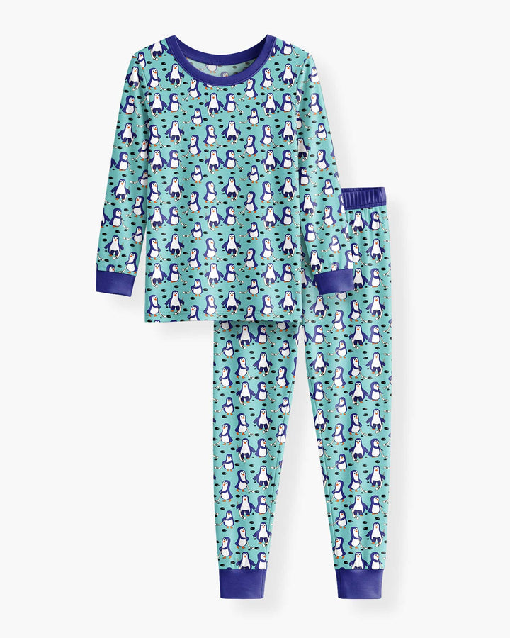 Penguin Hockey Bamboo Two Piece Long Sleeve Pajama Set