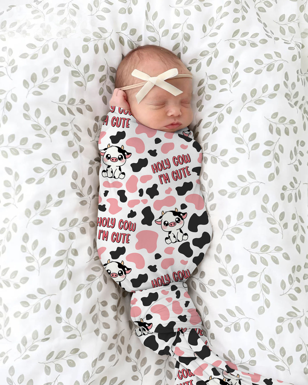 Holy Cow I'm Cute Bamboo Swaddle Blanket