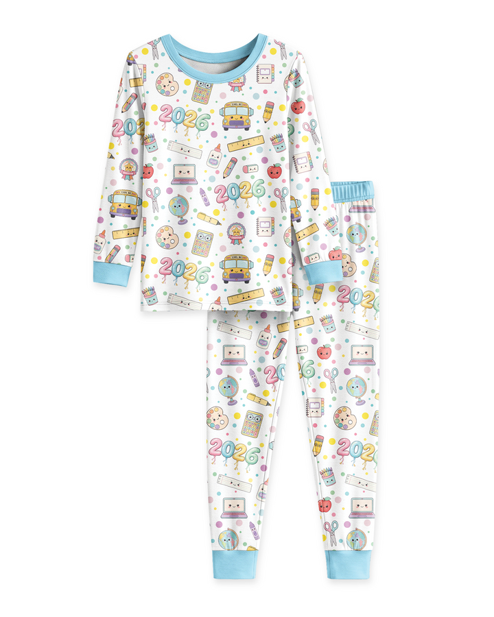 Zweiteiliges Langarm-Pyjama-Set mit Sommerfrüchten