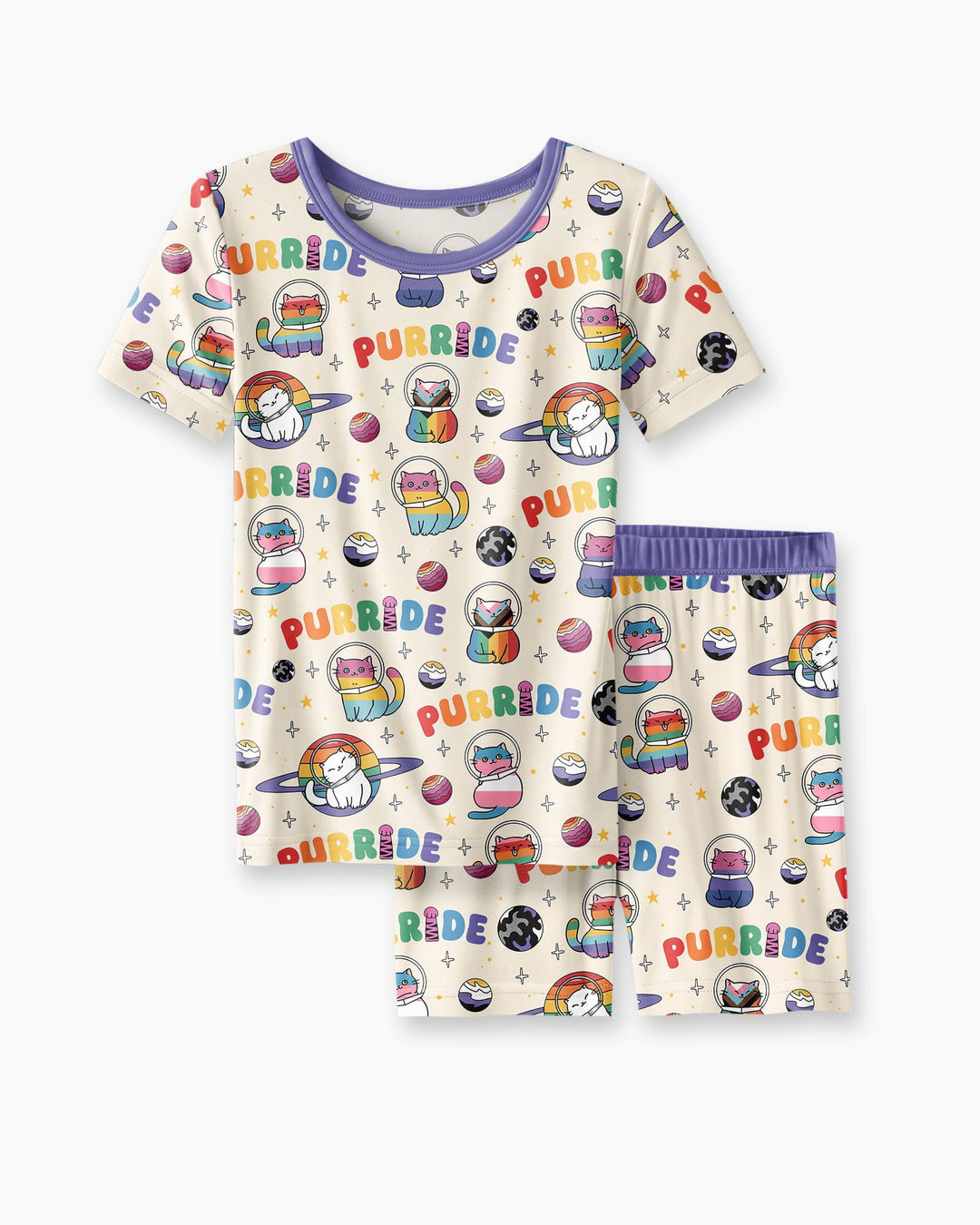 Schlafanzug-Set zweiteilig, kurze Ärmel, kurze Hose, Bambus
