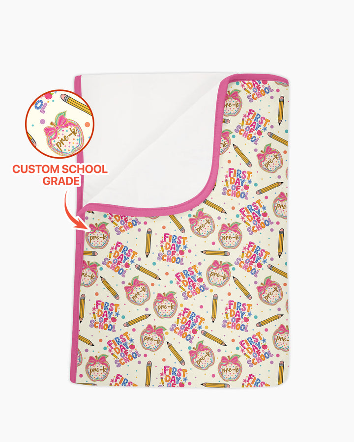Custom School Grade First Day Cutie Bamboo Blanket