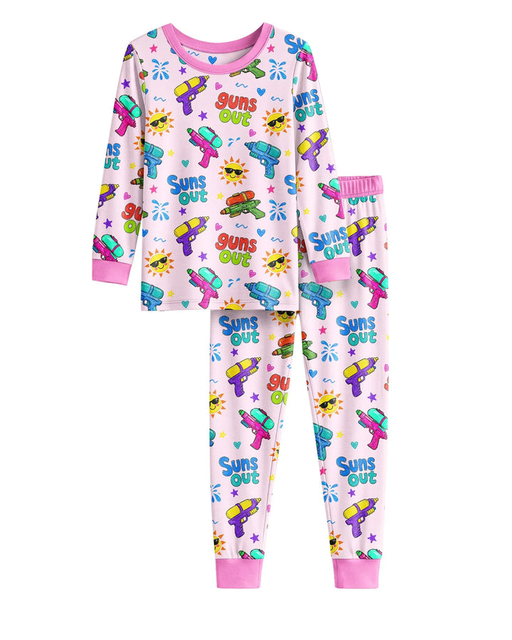 Sun Out Guns Out Bamboo Two Piece Long Sleeve Pajama Set