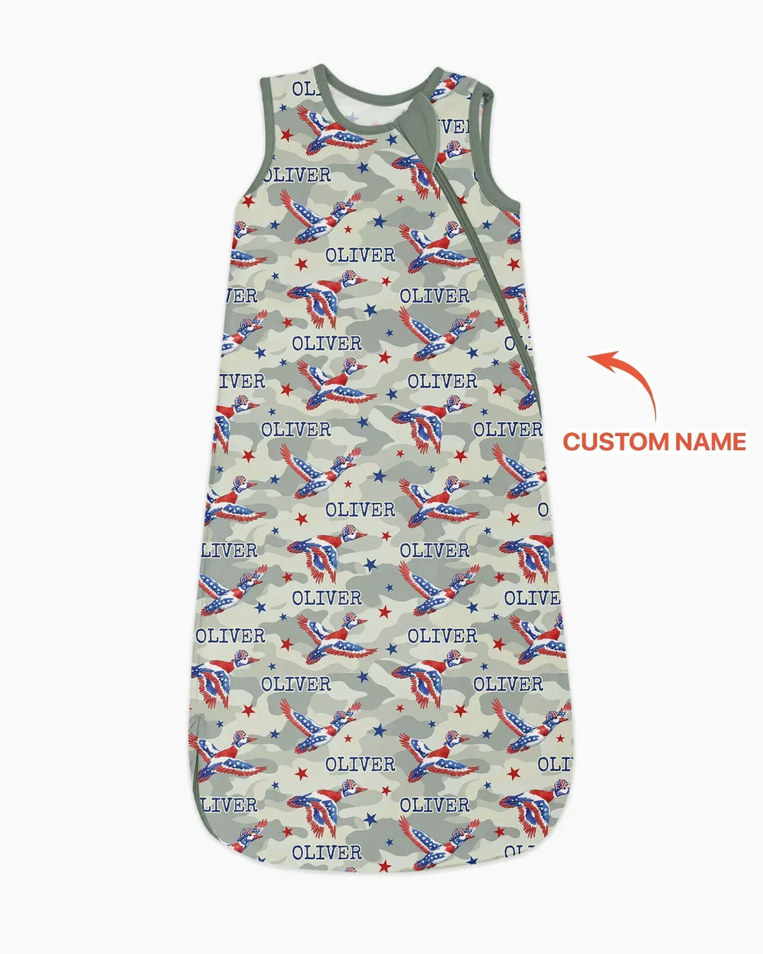 Custom Name America Mallard Duck Family Matching Bamboo Sleep Bag