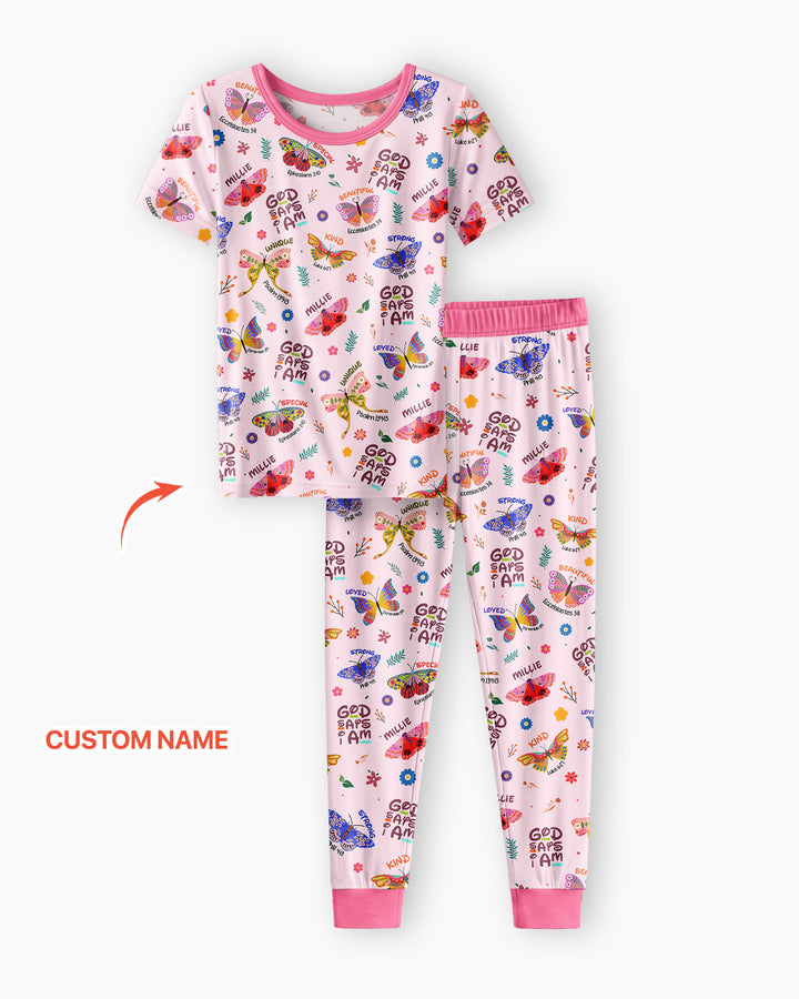 Zweiteiliges, kurzärmliges Pyjama-Set mit Marienkäfern