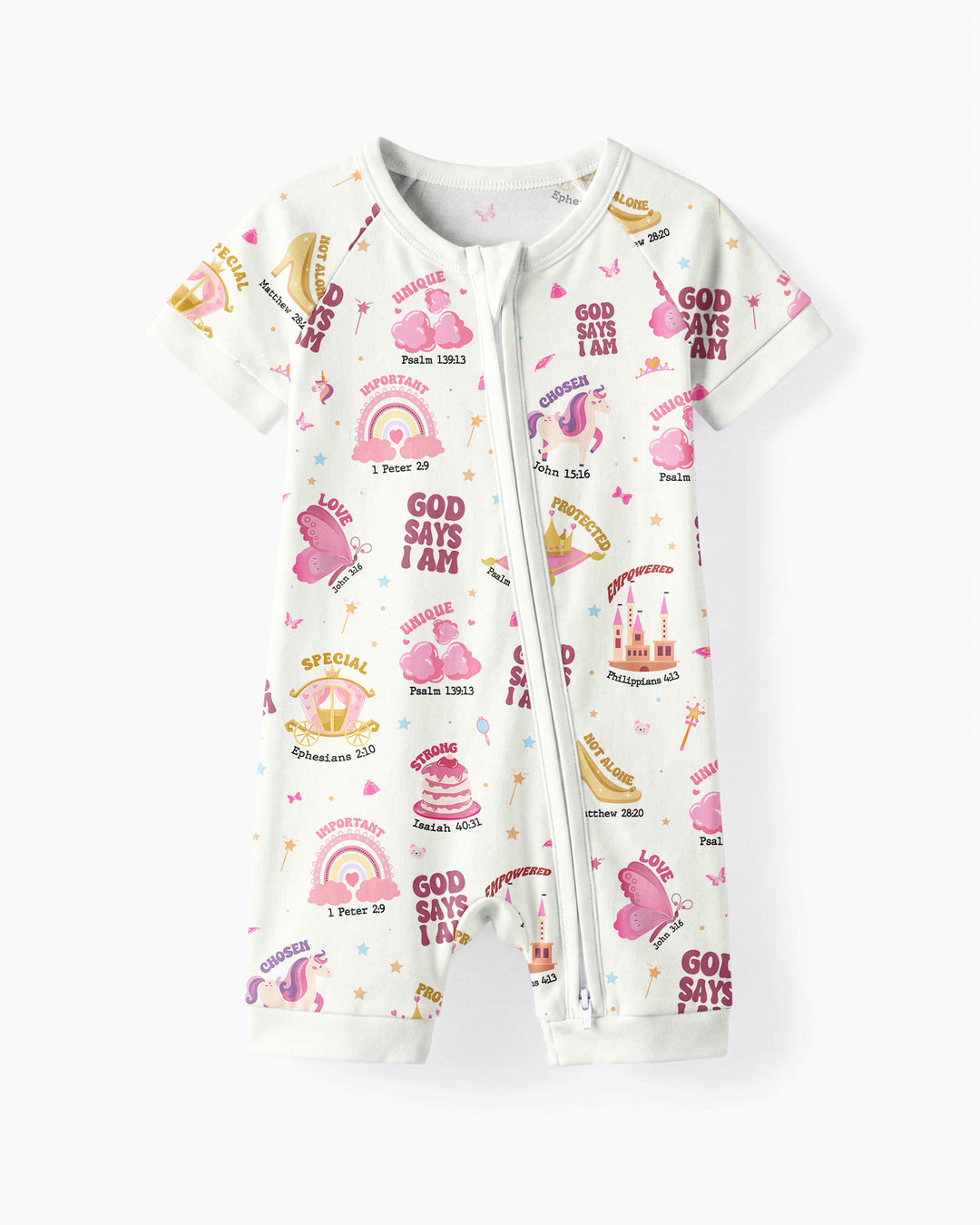 God Says I Am Girl Bamboo Shorty Zippy