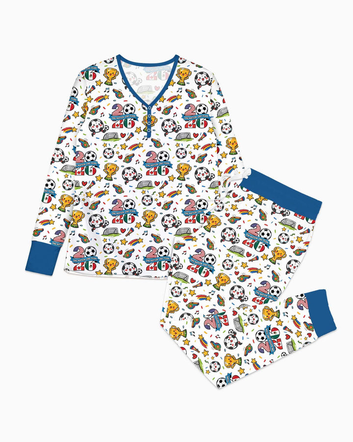 Soccer Fever 2026 Family Matching Bamboo Women Pajama Set