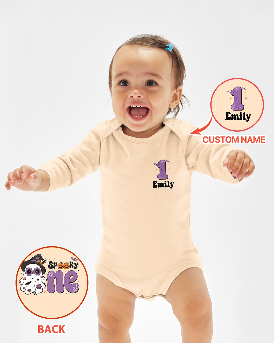 Personalized Spooky One Coquette Halloween Birthday Bamboo Bodysuit