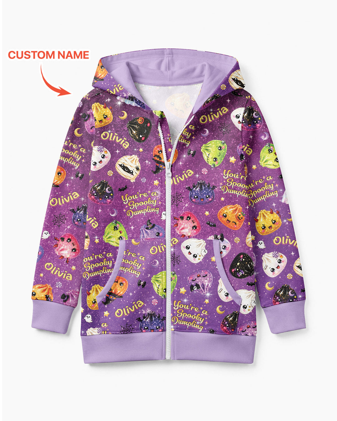 Custom Name You're A Spooky Dumpling Bamboo Zip Hoodie