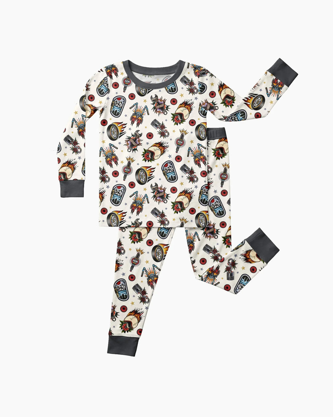 Born to Ride Together Family Matching Bamboo Two Piece Long Sleeve Pajama Set