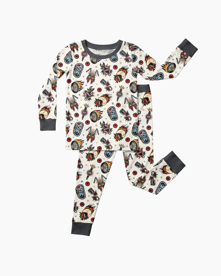 Born to Ride Together Family Matching Bamboo Two Piece Long Sleeve Pajama Set