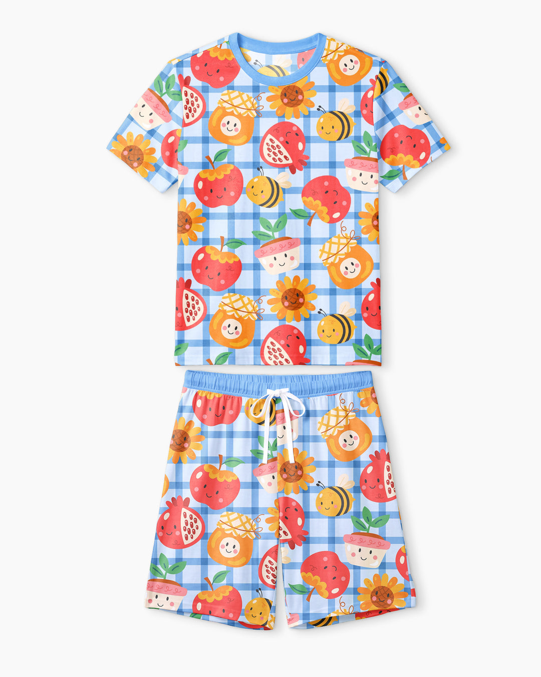 Sweet New Year Bamboo Men Short Sleeve Short Pajama Set