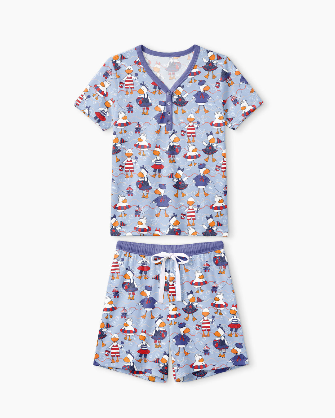 Freedom Floaties Family Matching Bamboo Women Short Sleeve Short Pajama Set