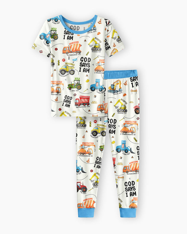 God Says I Am Bamboo Two Piece Short Sleeve Pajama Set