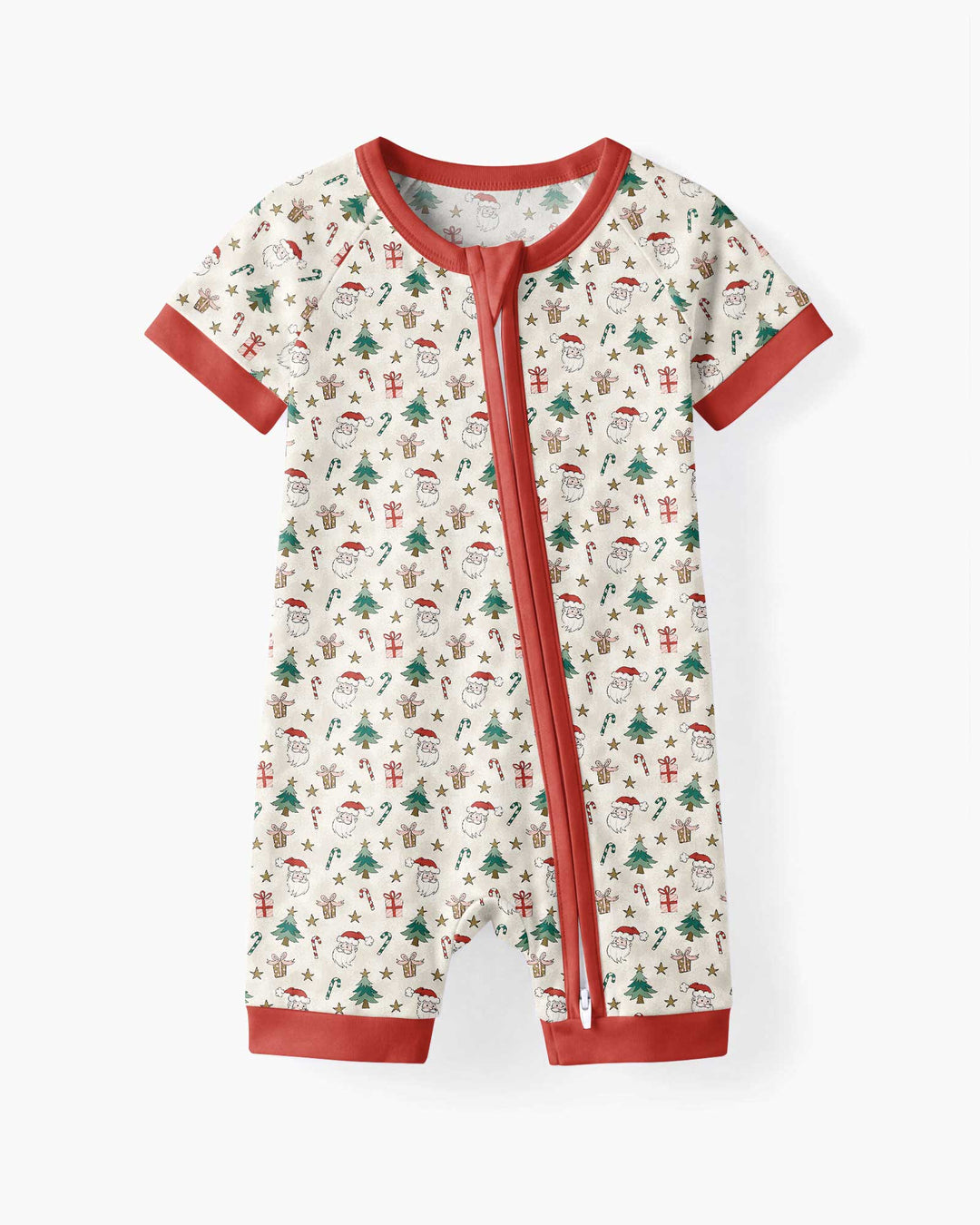 Vintage Santa Christmas Doodles Bamboo Shorty Zippy