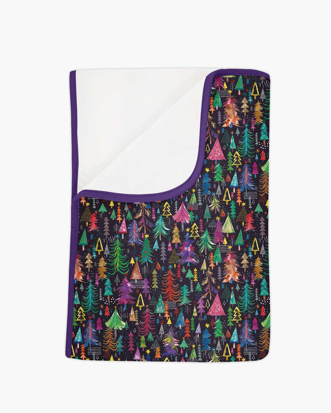 Christmas Holiday Colorful Trees Bamboo Blanket