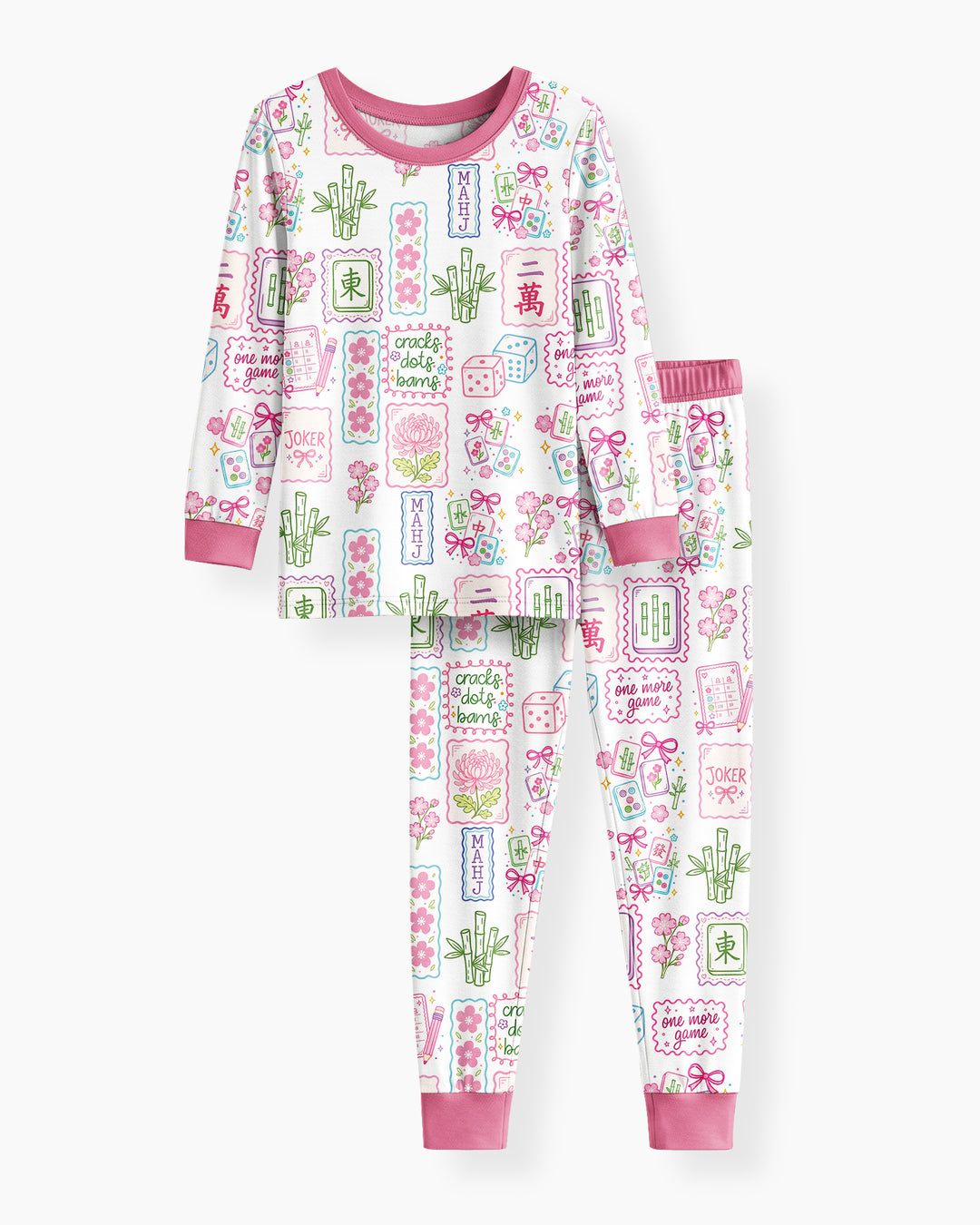 Cracks, Dots & Bams Mommy & Me Matching Bamboo Two Piece Long Sleeve Pajama Set