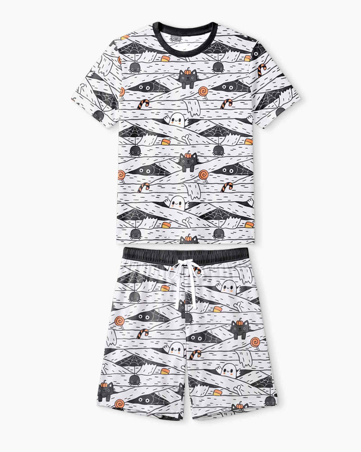 Little Mummy Crew Bamboo Men Short Sleeve Short Pajama Set