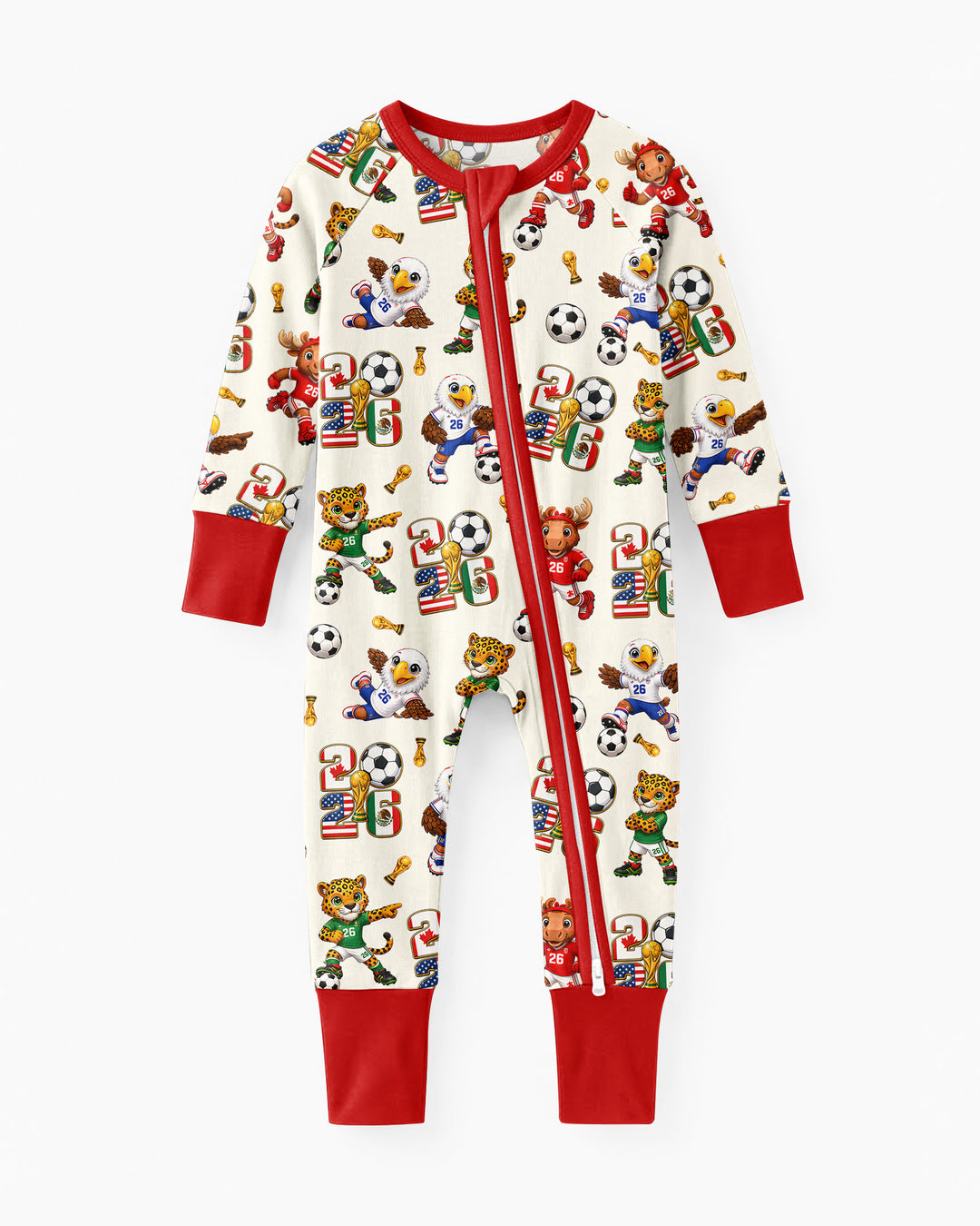 Cute Soccer Mascots USA CAN MEX Bamboo Convertible Zippy